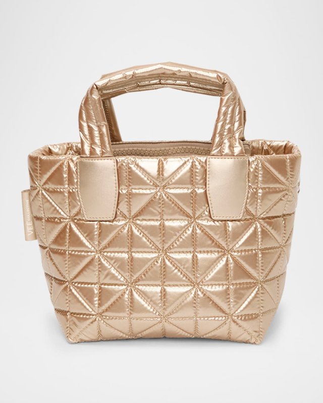 Mini Metallic Quilted Tote Bag